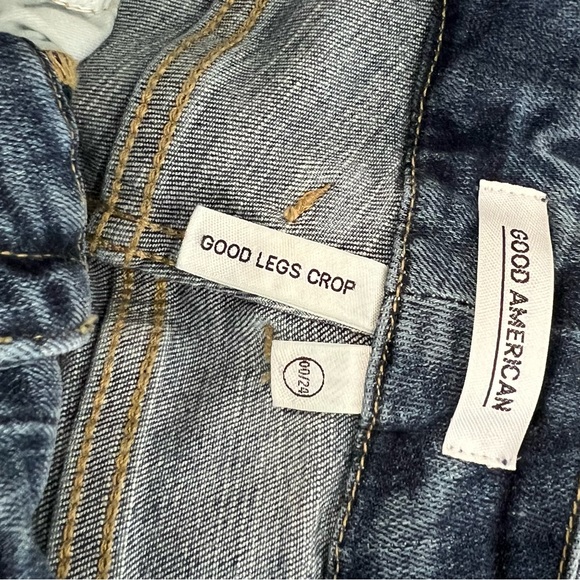 Good American Good Legs Crop Sz 00/35 distressed - Picture 8 of 9